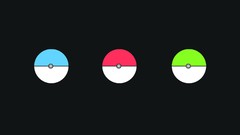 Simple cartoons Pokemon Pokeball clean artwork Graphic Design