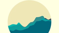 Simple design abstract retro digital art