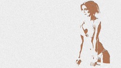 Simple woman grain standing bikini minimalistic grainy