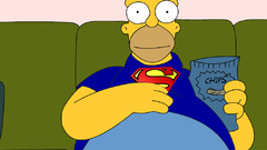 Simpsons cartoon superman Homer