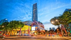 Singapore cityscapes low-angle shot