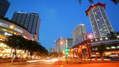 Singapore cityscapes low-angle shot