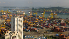 Singapore port panorama high