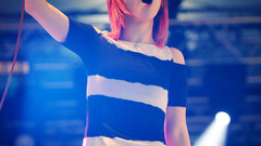 Singers striped clothing hayley