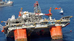 Sinking ships oil platform