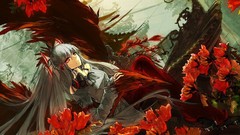 Sitting asian architecture ponytails