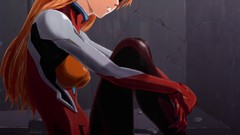 Sitting long hair anime girls blue eyes asuka langley soryu 