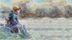 Sitting Nausicaa of the Valley of the Wind Water Colors