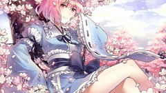 Sitting pink eyes saigyouji