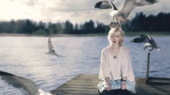 Situation woman Birds lakes blondes