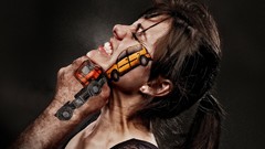 Situation woman cars Collision funny fists brunettes trucks