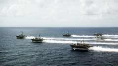 Six pegasus hydrofoils underway