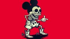 Skeletons mickey mouse Simple Background