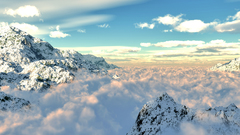 Skies Mountains clouds nature