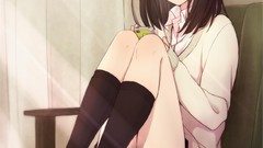 Skirts anime girls brunettes school uniforms panties legs 
