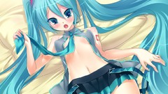 Skirts anime girls hatsune miku vocaloid panties twintails aqua 