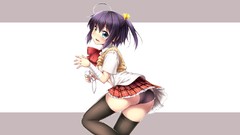 Skirts anime girls lingerie school uniforms heterochromia 