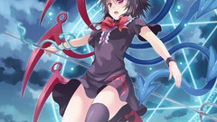 Skirts anime girls touhou houjuu nue video games thigh highs