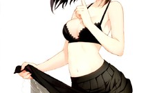 Skirts blue eyes bra black hair Kono Naka ni Hitori Imouto ga 