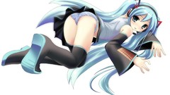 Skirts blue hair blue eyes hatsune miku vocaloid panties 