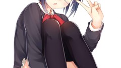 Skirts blue hair school uniforms short hair panties takanashi 