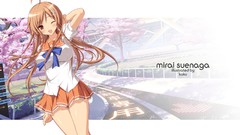 Skirts blush long hair anime girls brown eyes brunettes school 