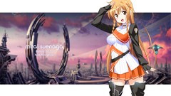 Skirts blush long hair anime girls brown eyes brunettes school 