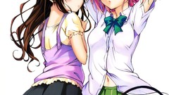 Skirts blush pink hair anime girls school uniforms yuuki mikan 