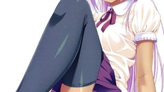 Skirts blush pink hair long hair anime girls lingerie purple 