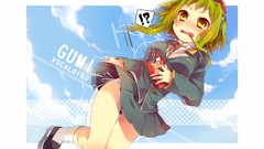 Skirts goggles vocaloid yellow eyes green hair pocky panties 