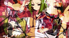 Skirts green eyes goggles vocaloid green hair Megpoid Gumi