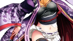 Skirts long hair anime girls open mouth panties thigh highs 