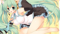 Skirts long hair hatsune miku vocaloid animal ears