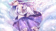 Skirts long hair kochiya sanae touhou miko video games detached 