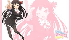 Skirts long hair wink open mouth hair ribbons Akiko Onii-chan 