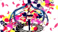 Skirts multicolor blue hair long hair blue eyes hatsune miku 