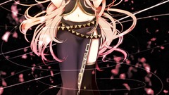 Skirts pink hair blue eyes headsets vocaloid megurine luka 