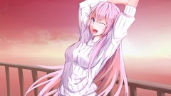 Skirts pink hair long hair anime girls blue eyes vocaloid 