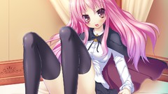 Skirts pink hair long hair anime girls school uniforms zero no 
