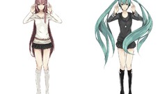 Skirts pink hair long hair hatsune miku vocaloid megurine luka 