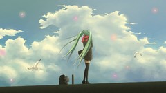 Skirts scarfs hatsune miku vocaloid twintails thigh highs aqua 