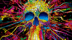 skull artwork Matei Apostolescu psychedelic digital art colorful