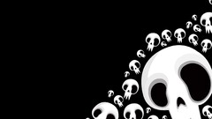 skull artwork Minimalism black background monochrome