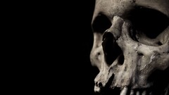 skull Bones dark black background Simple Background