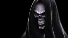 skull grim reaper fantasy art Simple Background dark fantasy