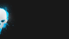 skull Minimalism digital art paint splatter Simple Background