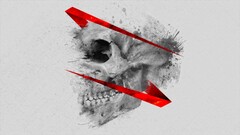 skull Music artwork selective coloring Simple Background gray