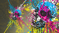 Skulls artwork CMYK paint