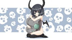 Skulls black rock shooter Simple Background Dead Master