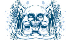 Skulls blue wings head